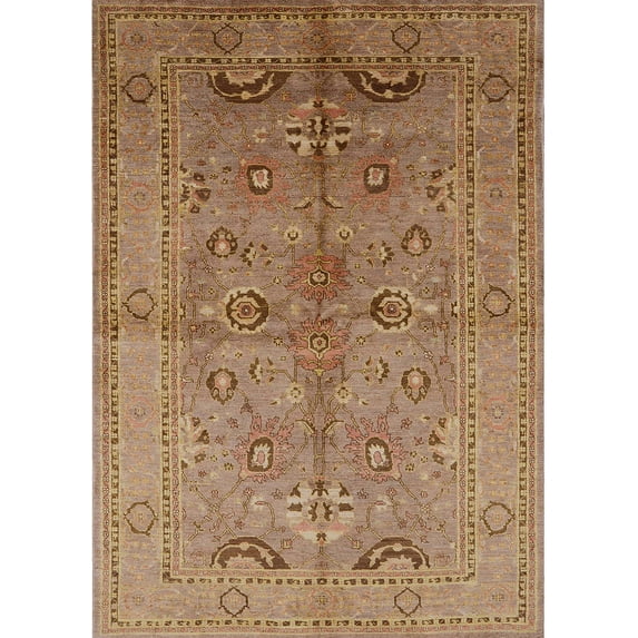 Ahgly Company Indoor Rectangle Mid-Century Modern Brown Sand Brown Oriental Area Rugs, 2' x 3'