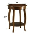 thumbnail image 4 of Gzxs End Table, 2 Tier Round Side Table with Storage Shelf, Modern Farmhouse Nightstand Bedside Table Accent Table w/ Curved Legs for Living Room Bedroom Small Space, 18 Inch, Walnut, 4 of 8