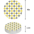thumbnail image 1 of FMSHPON Gray Yellow Rhombus Lattice Geometric Texture Set of 4 Round Coaster for Drinks, Absorbent Ceramic Stone Coasters Cup Mat with Cork Base for Home Kitchen Room Coffee Table Bar Decor, 1 of 6