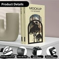 thumbnail image 3 of 1 Pair 5.3x4.3x7.8 Metal Bookends for Shelves Heavy Duty Study Non-Skid Desk Black Fairy Mushroom Decorative Tall Bookend Holder Stand for Creative Organizer Support Christmas Birthday Gifts, 3 of 9