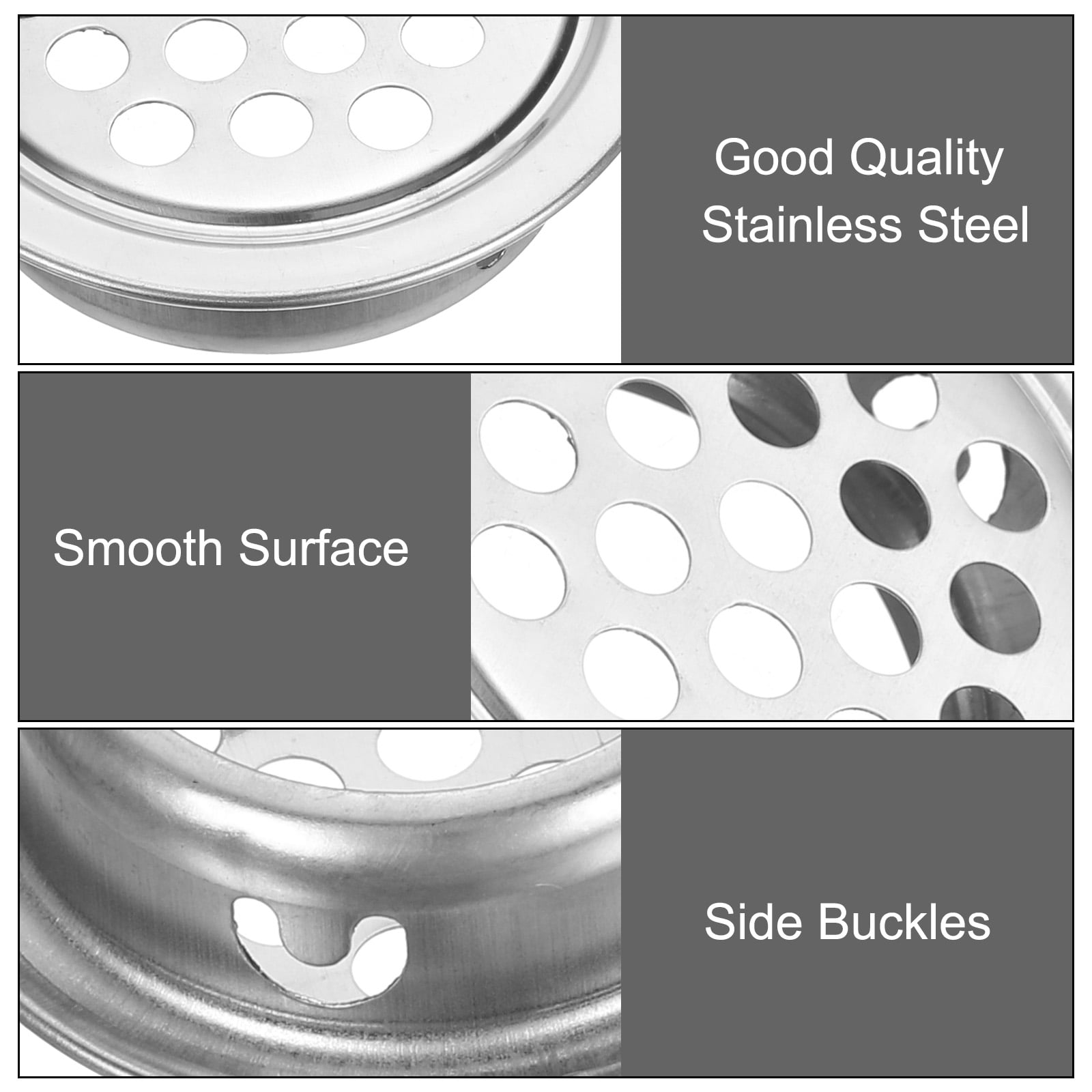 Unique Bargains Stainless Steel Vent Mesh Air Vents Circular Flat Soffit Vent 2" Silver