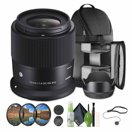 Sigma 23mm f/1.4 DC DN Contemporary Lens Canon RF (Part # 348972) Bundle. Ideal for Professional Portraits Weddings Indoor/Outdoor Adventure, Wildlife, Travel, Photo use + Accessories