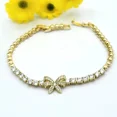 thumbnail image 3 of 5 CT Round Cut White Moissanite Bracelet Tennis Bow 14K Yellow Gold Plated, 3 of 4