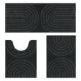 thumbnail image 4 of Vaukki Geometric Bathroom Rug Set of 3 Microfiber Soft Absorbent Non Slip Bath Rugs for Bathroom，(18"x26"+20"x47"+20"x24"，Black), 4 of 8