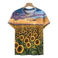 thumbnail image 4 of Camiseta de manga corta suelta con cuello redondo y estampado informal de verano a la moda para mujer Pompotops  hkajfhjk465887, 4 of 5