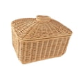 thumbnail image 2 of Cesta de almacenamiento de ratán organizadora para decoración del hogar, ligera, multifuncional, tejida a mano Rectángulo, 2 of 9