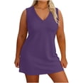 thumbnail image 2 of XiYing Robes Décontractées pour Femmes, Robe Décontractée Ample à Col en V pour Femmes Grande Taille, Manches Courtes Tenue d'Intérieur, Coupe Confortable pour Journées Relax, TG-5TG,, 2 of 6