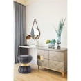thumbnail image 2 of Meridian Furniture Vino Contemporary Ottoman/Stool, Gray Velvet, Gold Stainless Steel Band, 2 of 8