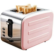 Home Breakfast Toaster, 6-Speed Baking Extra Wide Grilled Bread Machine - 2 Pieces Stainless Steel Toaster Small Appliances,A