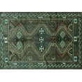 thumbnail image 1 of Ahgly Company Machine Washable Indoor Rectangle Persian Turquoise Blue Traditional Area Rugs, 7' x 9', 1 of 4