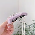 thumbnail image 5 of for Samsung Galaxy Z Flip 3 Plush Case with Luxury Crossbody Pearl Chain Warm Plush Cute Case for Girls Women Fluffy Furry Back Cover Slim Shockproof Cover for Samsung Galaxy Z Flip 3 5G, White, 5 of 11
