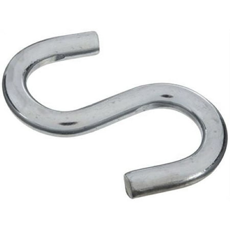 

National N347-849 3.5 x 3/8 Bulk Heavy Duty Zinc Plated Open S Hooks - Quantity of 5