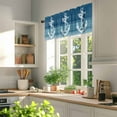 thumbnail image 3 of Anchor Valances for Windows, 60 x 18in, Blue Gradient Lines Ocean Nautical Rod Pocket Kitchen Valance Curtain Light Filtering Window Treatments for Living Room Bedroom, 1 Panel, 3 of 7