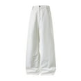 thumbnail image 5 of Ticikt Women Baggy Jeans Mid-Low Waist Boyfriend Streetwear Vintage Jeans Wide Leg Denim Pants,Color:White,Size:3XL, 5 of 5