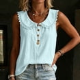 thumbnail image 6 of Women's Front Placket Top Baeitkot Women's Solid Color Casual Lace Up Front Placket Top Light Blue XL, 6 of 8