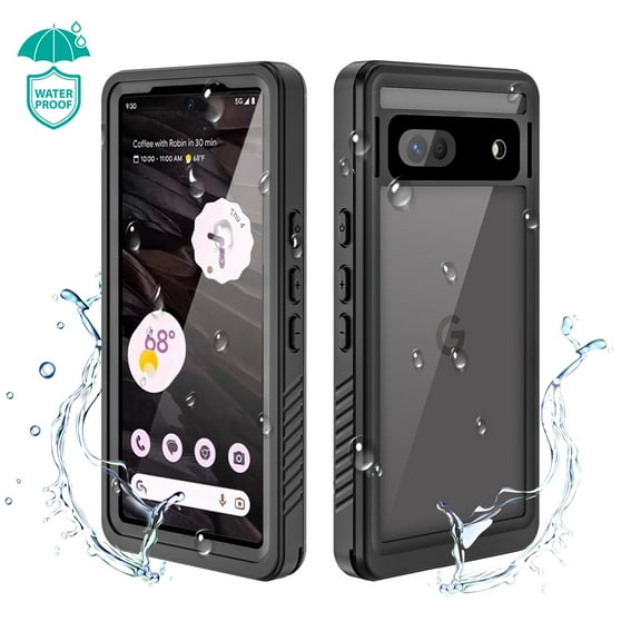 Allytech Google Pixel 7A Waterproof Case, IP68 Waterproof Build-in Screen Protector Shockproof Full Body Protective Clear Back Cover Case for Google Pixel 7A - Black