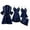 Navy, variant on 4 Piece Pyjamas Set Women Satin Silk Pajamas Kimono Robe Lace Cami Tops Shorts Pants Nightdress Bathrobe Pjs Sets Sleepwear Soft Comfy Loungewear Ladies Nightwear Underwear Home Wear Hot Pink XXXL