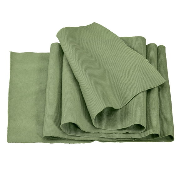 39" Elastic Cuffs Ribbed Trims Cotton Fabric Knit Rib Stretch Tape Cuff Sleeve Waistband, 6" Wide Light Green