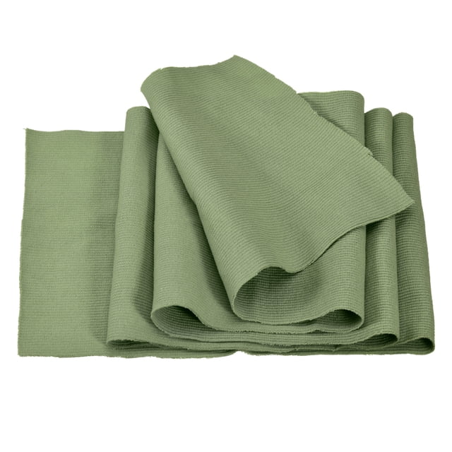 Uxcell Elastic Cuffs Ribbed Trims Cotton Fabric Knit Rib Stretch Tape Cuff Sleeve Waistband for Sewing Light Green 39"x8"