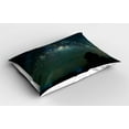 thumbnail image 2 of Ambesonne Sky Pillow Sham 2 Pack, Milky Way Photo from Asia, 36"x20", Pale Green Black, 2 of 3