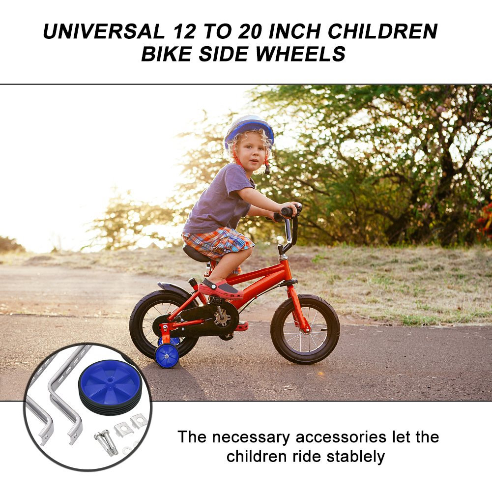 Bicycle Training Wheels 12/"-20/" Children Bike Side Wheels Stabiliser Universal
