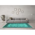 thumbnail image 3 of Ahgly Company Indoor Square Oriental Turquoise Blue Industrial Area Rugs, 3' Square, 3 of 4