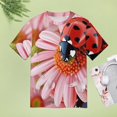 thumbnail image 4 of Ladybug Floral Print(2)-1 Women's Short Sleeve Tops Casual Blouses T Shirt, 4 of 6