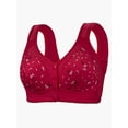 thumbnail image 2 of Front Closure Bras for Women Lightweight Floral Print Wide Strap Wireless Bralettes Everyday Bra for Older Women, 2 of 7