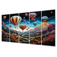 thumbnail image 2 of Designart "Blue Hot Air Ballon Mosaic" Transportation Metal Wall Art Set, 2 of 5