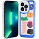thumbnail image 1 of Para iPhone 13 Pro Funda transparente, no amarillenta para iPhone 13 Pro 2021 (6,1 pulgadas) con cubierta delgada protectora a prueba de golpes, parche azul, 1 of 4