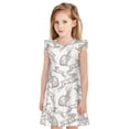 thumbnail image 1 of Fotbe Hand Drawn Rabbit Vestido de Dormir para Niñas de 3 a 10 Años, Mangas Cortas, Estilo Princesa, Pijama Camisón con Mangas Voladas-XX-Large, 1 of 6