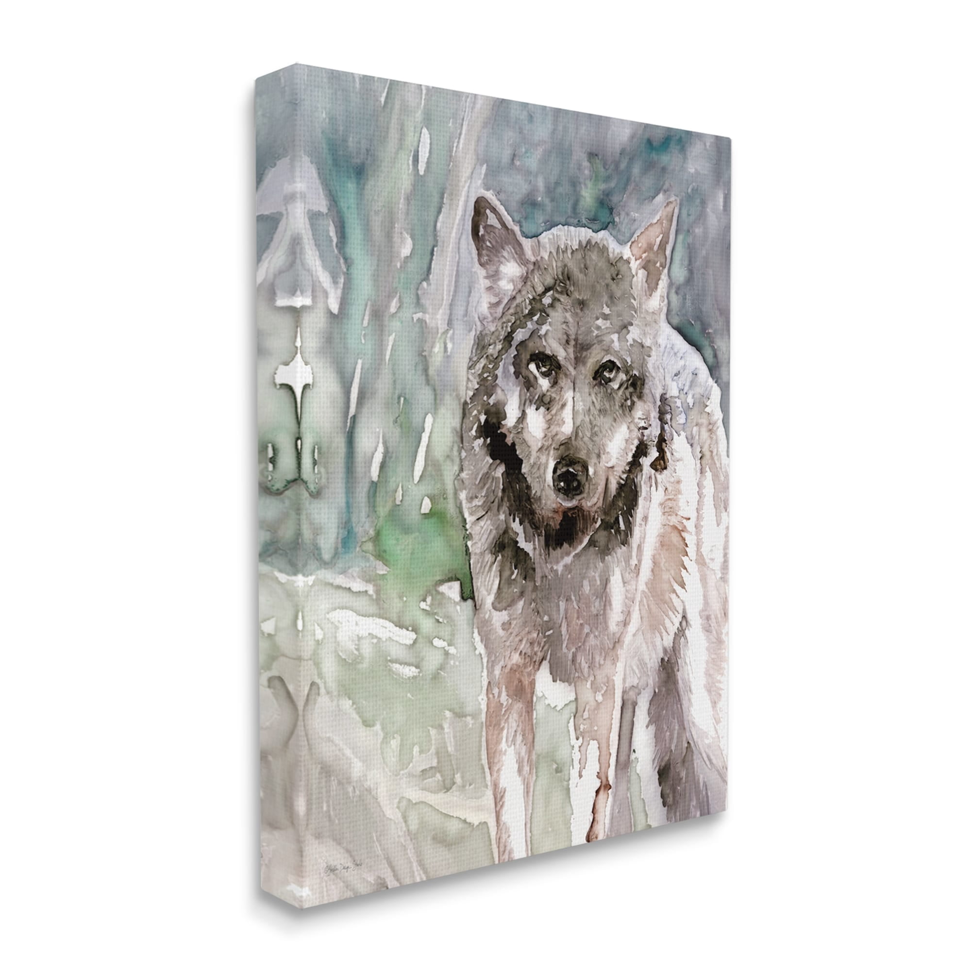 Stupell Industries Woodlands Coyote Watercolor Effect Wildlife Portrait Canvas Wall Art, 16 x 20, Design by Stellar Design Studio