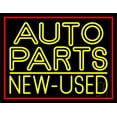 thumbnail image 1 of Double Stroke Auto Parts Red Border LED Neon Sign 15 x 19 - inches, Clear Edge Cut Acrylic Backing, with Dimmer - Bright and Premium built indoor LED Neon Sign for automotive store, and mall., 1 of 7