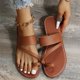 thumbnail image 5 of Zapatillas planas para mujer, de verano, de color liso, con punta redonda, para uso exterior, informales, sandalias de talla grande, 5 of 5