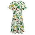 thumbnail image 5 of Veggies Short Sleeve Dress Women Summer Evening Dresses Ladies Sundress, 5 of 7