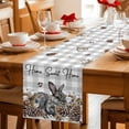 thumbnail image 5 of Rabbits Pine Cone Table Runner - 36 Inch Long Sweet Home Texture Grey Plaid Farmhouse Cotton and Linen Blended Dress Scarves Farmhouse Table Runner for Kitchen Dining, Coffee Table, 13" x 36", 5 of 8