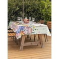 thumbnail image 2 of Outdoor Tablecloth with Umbrella Hole and Zipper, Happy Easter Rectangle Table Cloth 60x120 Inch Waterproof Tablecloth, Spring Colorful Eggs Rabbit Ear Feet Flowers Picnic Table Cover for Patio, 2 of 7