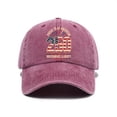 thumbnail image 3 of AJGRHE Washed Soft Top Baseball Cap With Letter Print Summer Outdoor Sun Hat Curved Brim Pink One Size, 3 of 3