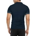 thumbnail image 3 of Sngxgn Men's Classic Short Sleeve Solid Polo Shirt(Navy,S), 3 of 8