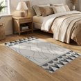 thumbnail image 2 of ODIKA 5'x7' Gray Cream Lattice Geometric Washable Area Rug Contemporary Interlocking Diamond Trellis Bohemian for Small Living Room, Bedroom, Easy Care, Non-Shedding, Pet Friendly, 2 of 7