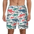thumbnail image 3 of Uemuo Colorful Shark Pattern Mens Swim Trunks Quick Dry Board Shorts with Mesh Lining, Stretch Beach Shorts Quick Dry No-Chafing Board Shorts-Medium, 3 of 9