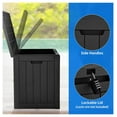 thumbnail image 4 of 30 Gallon Outdoor Storage Chest - Waterproof Patio Deck Box - Durable Resin Storage Container for Cushions, Garden Tools - Black, Lockable & Portable, 4 of 5