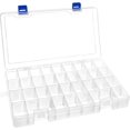 thumbnail image 1 of DARUITE Plastic Organizer Box Small Clear Storage Containers with Lid Adjustable Compartments Organizers for Tool, Jewelry, Tackle, Earring, Craft, Beads - 1PC, 34 Grids, 1 of 6