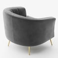 thumbnail image 3 of Omax Decor Sven Barrel Steel/Velvet Accent Chair with Gold Legs in Gray, 3 of 5