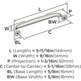 thumbnail image 4 of czcpp-BP36795PN | Renown 5-1/16 inch (128mm) Center-to-Center Polished Nickel Cabinet Pull | Kitchen Cabinet Hardware | Furniture Hardware | Drawer Handle, 4 of 4