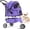 Purple, variant on Dkelincs 3 Wheels Dog Cat Stroller Foldable Pet Stroller Travel Carrier with Cup Holder and Removable Liner, Black