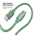 thumbnail image 4 of Powertek USB-C to USB-C Cable, Fast Charging Type-C Charger Cord, Durable Tangle-Resistant Sync Cable, Mint Glitter, 6FT, 4 of 5