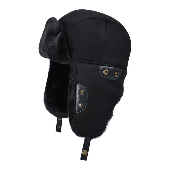 FADAACAI Womens Winter Hats Hood Ski Over Windproof Plush Hood Fuzzy Ski Winter Adjustable Women Men Womens Snow Cap Womens Winter Beanie Hat Black One Size Clearance!