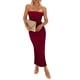 thumbnail image 1 of Vestido PRETTYGARDEN Strapless Ajustado Maxi Rojo Vino XL, 1 of 7