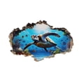 thumbnail image 2 of Wall Decal 3D Turtle Underwater World, 3D Effect Bathroom Decorative Sticker, Self-Adhesive Ocean Animal Wall Art For Bedroom Living Room Home Office (B1Pc), 2 of 5